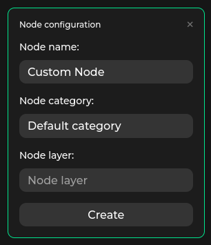 Node configuration menu