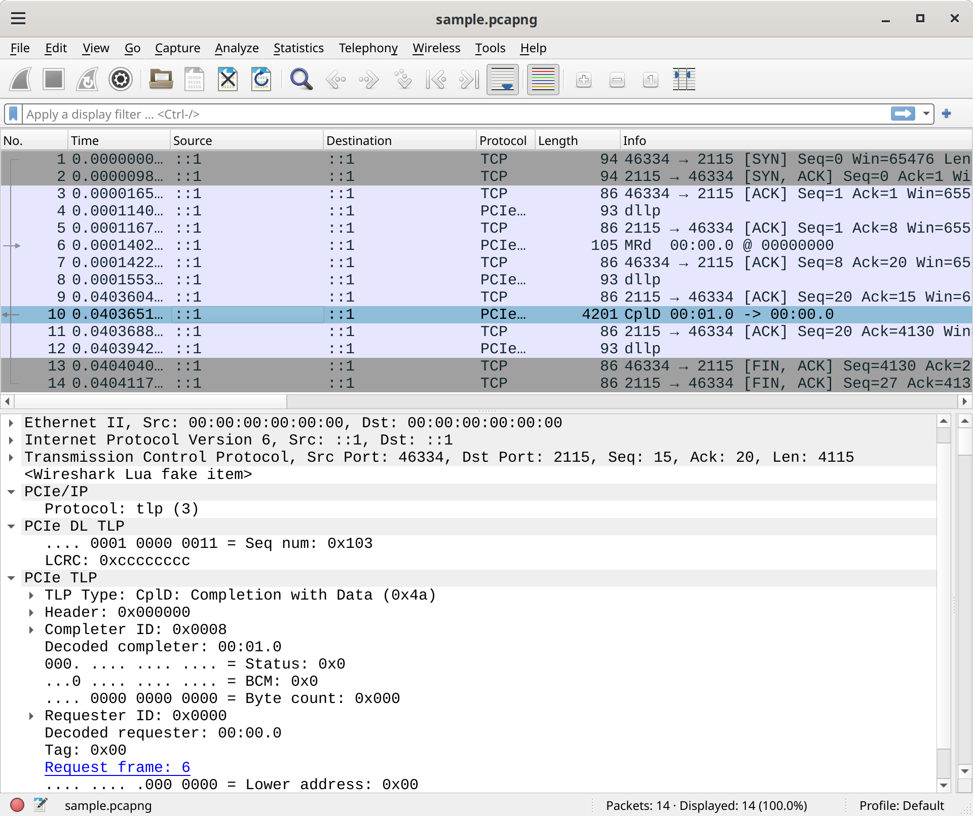 Wireshark with plugin